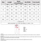 Size chart for loose sports trousers: length, waist, hip width, foot mouth measurements