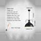 Black pendant light with hanging chain and E27 lamp holder, warm white glow