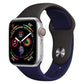 Double-color silicone watch band with black and deep navy strap for Apple Watch 42mm