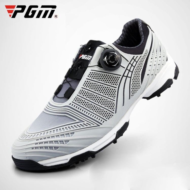 White golf lace-up sneakers with black buckle knob and side vented mesh panels