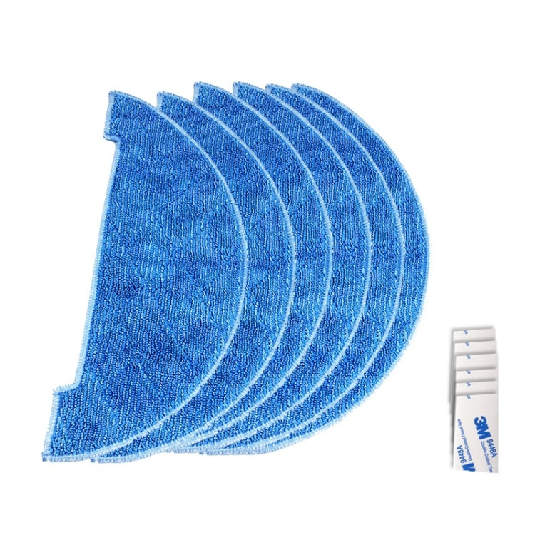 Blue microfiber cleaning pads, stacked semicircles
