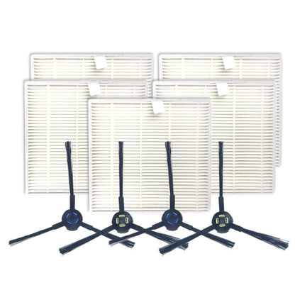 Robot vacuum replacement kit with blue side brushes and white grid filters