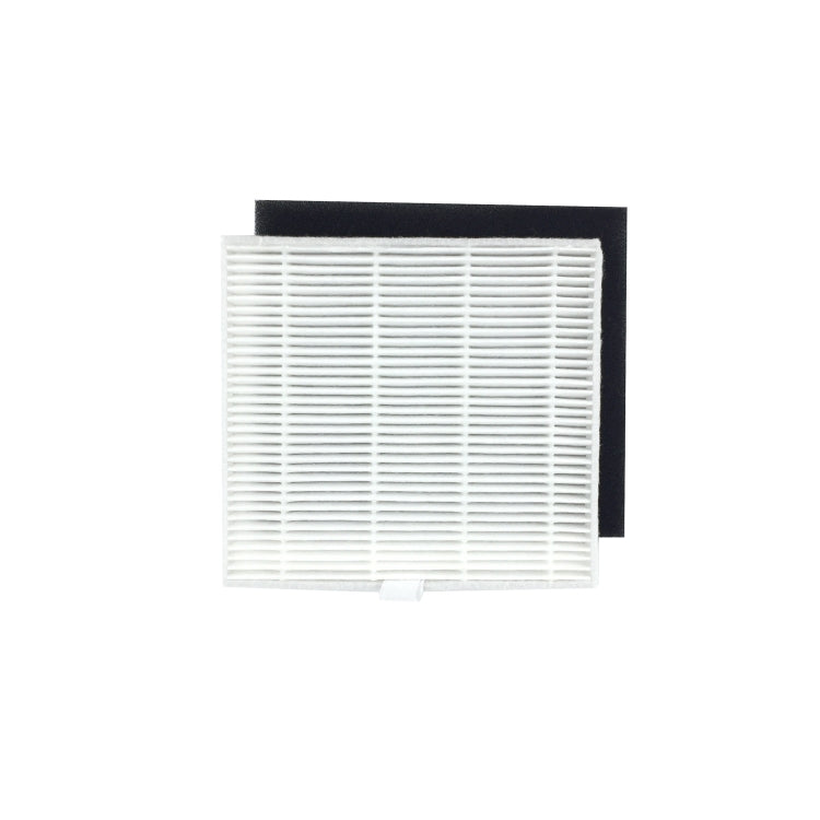 Robot vacuum filter with white grid panel and black backing