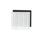 Robot vacuum filter with white pleated grid and black backing pad