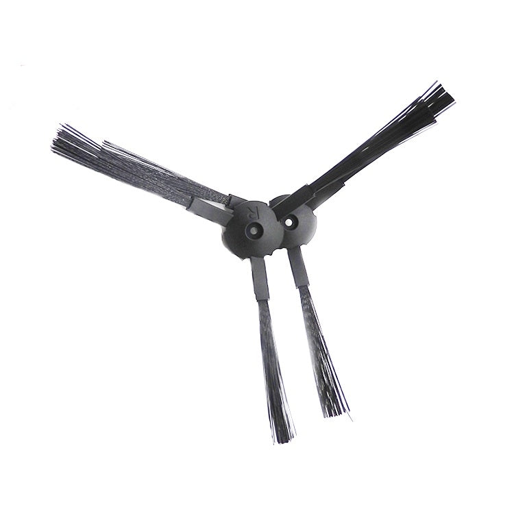 Black rotating side brush assembly with twin wheels and bristle strips