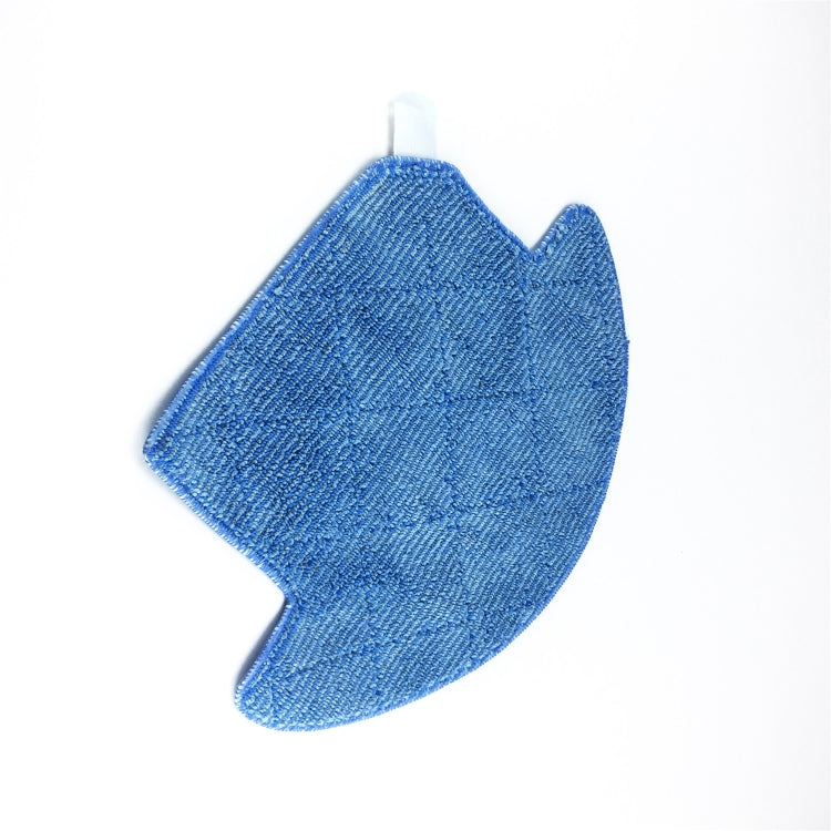 Blue microfiber cleaning pad with tab for attachment