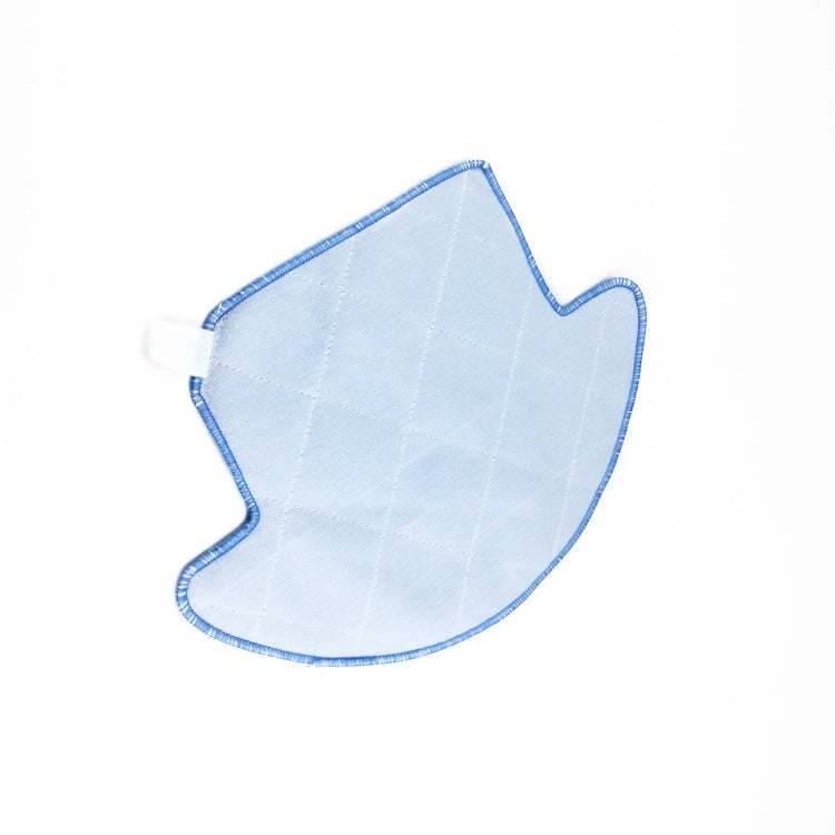 Blue-trimmed cleaning pad with fabric surface