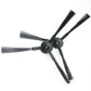 Robot vacuum side brush assembly with three black bristle arms and round mounts
