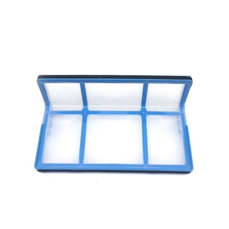 Robot vacuum blue frame filter with six grid compartments