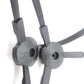 Close-up of robot side brush hubs and black bristle arms