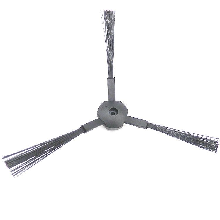 Robot vacuum side brush assembly with black bristles and mounting post