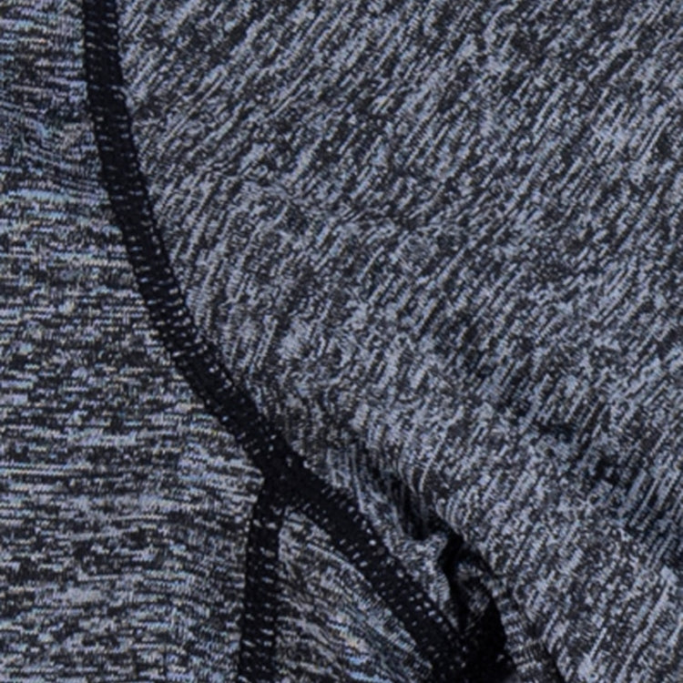 SIGETU hooded zip coat fabric close-up, heather gray knit texture