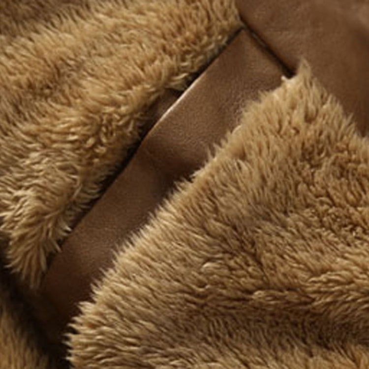 Tan sherpa lining texture inside a leather jacket