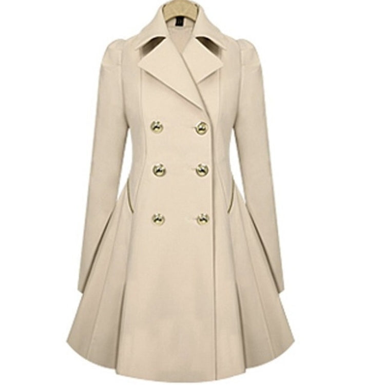 Slim Mid-length Commuter Jacket Trench Coat (Color:Black Size:S), S, M, L, XL, XXL, 3XL