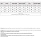 Silk pajama nightgown size chart table with length, chest width, sleeve length and hem