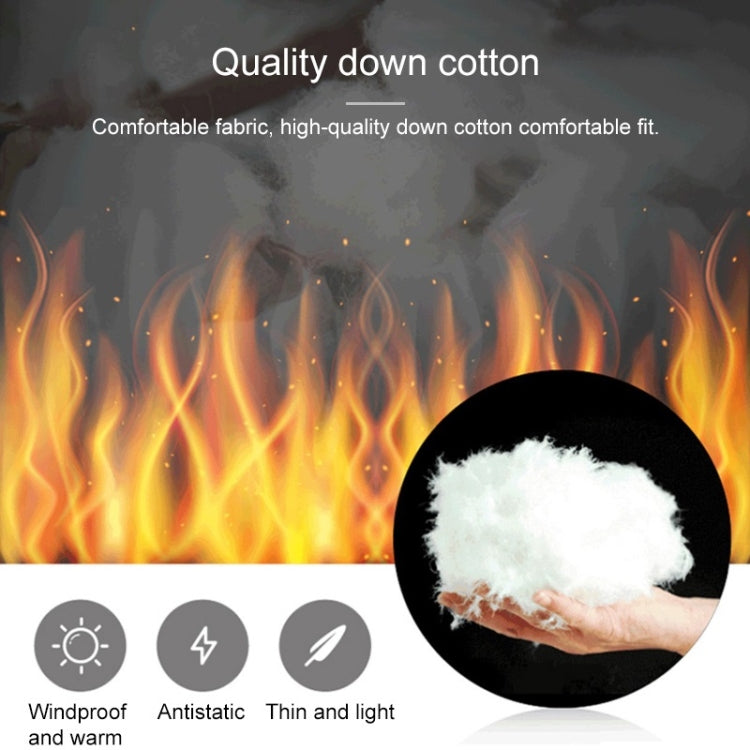 Down-cotton insulation material shown in a hand