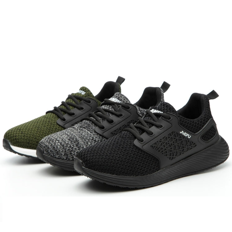 Jiefu breathable electrical insulating work shoes, pair in green and dark grey