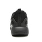 Black electrical-insulating work shoes viewed from the back with cushioned heel