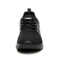 Black lace-up electrical-insulating work shoes front view with mesh upper