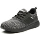 Jiefu grey breathable electrical-insulating work shoe, lace-up knit mesh upper