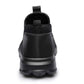 Black safety sneaker with rear pull tab, padded collar, and lace-up front