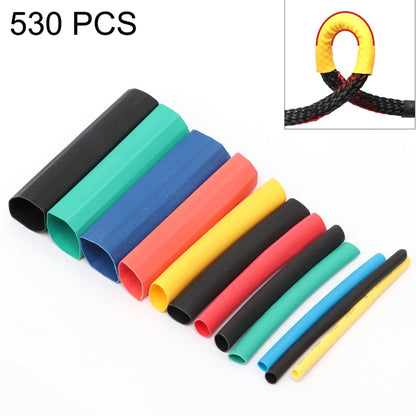 Colorful heat-shrink tubing set with assorted colored tubes, open ends
