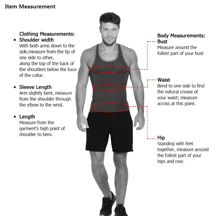 Men's shorts measurement diagram showing waist and hip measuring points on a model
